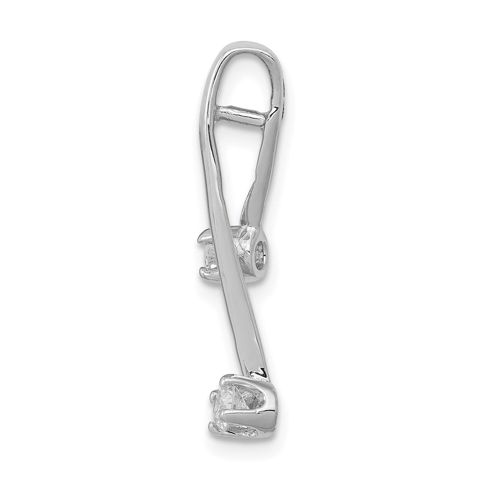 14K Weißgold AA 2 3,0-mm-Diamant-Kettenanhänger