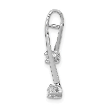 14K Weißgold AA 2 3,0-mm-Diamant-Kettenanhänger