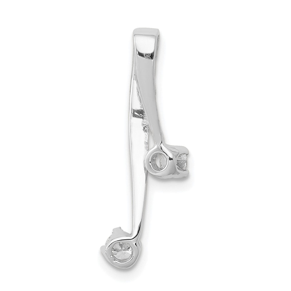 14K Weißgold AA 2 3,0-mm-Diamant-Kettenanhänger