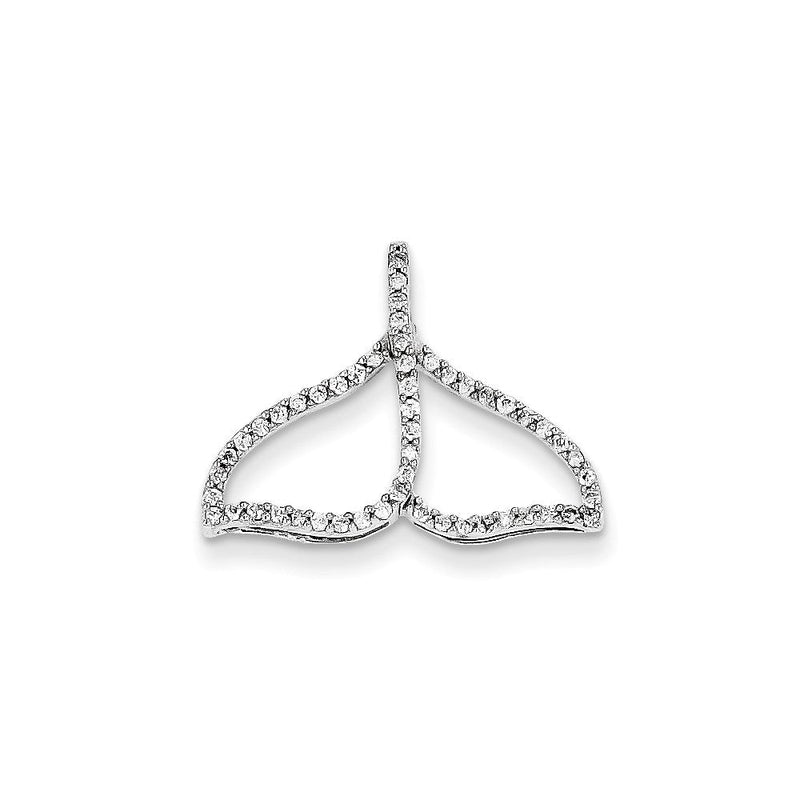 14K Weißgold Walflossen-Anhänger mit echtem Diamant