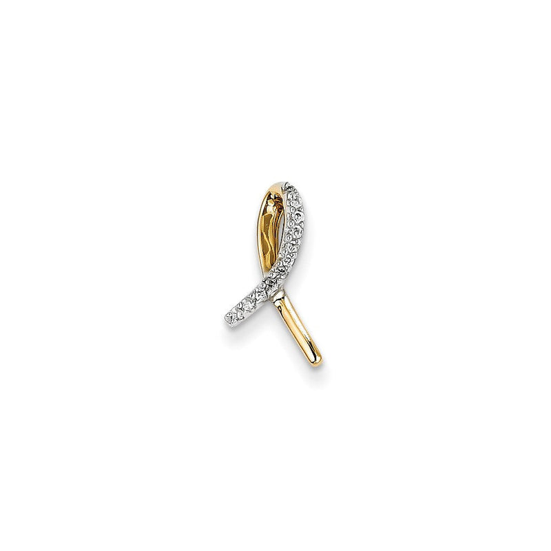 14K Gelbgold Echtdiamant-Awareness-Anhänger