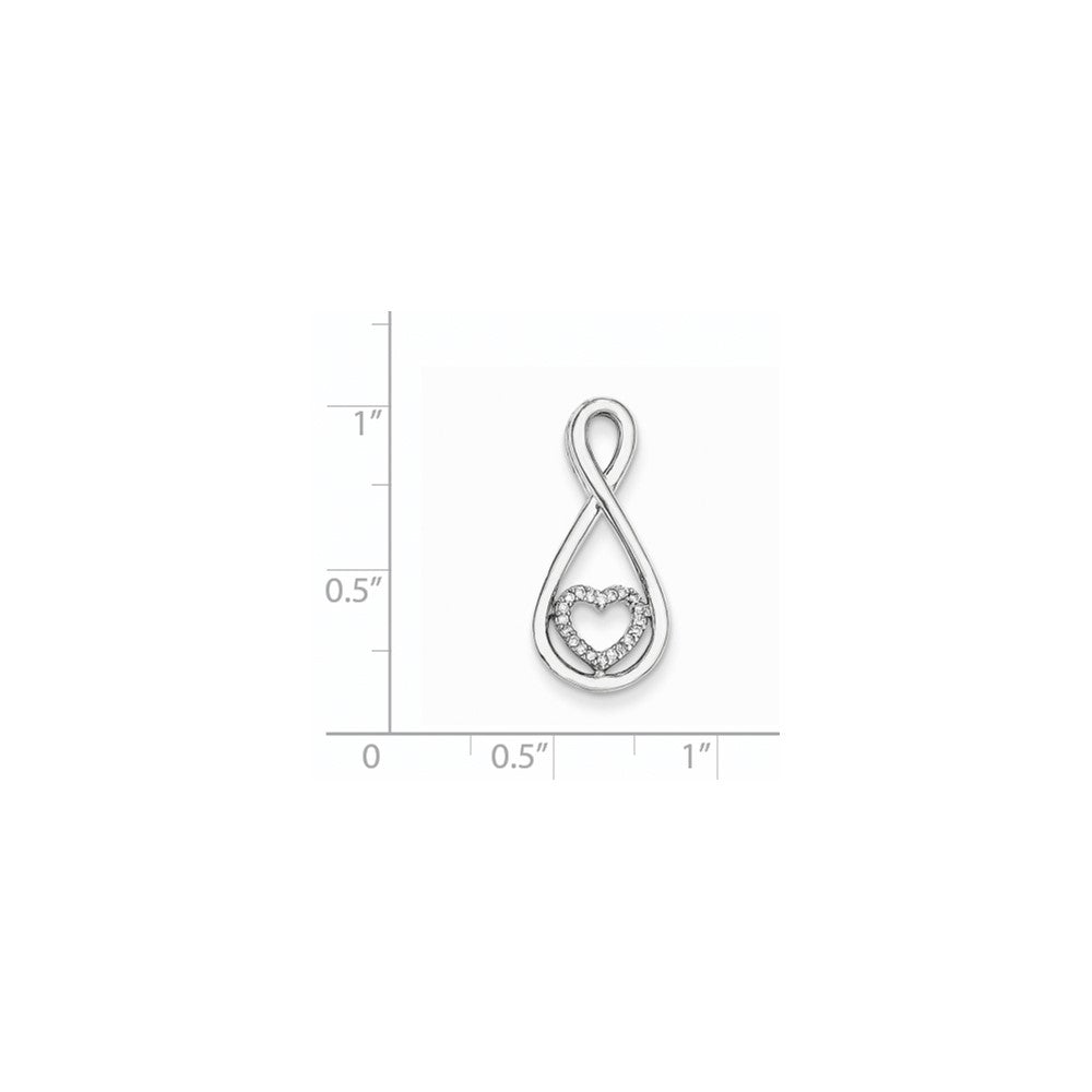14K Weißgold Diamant-Herz-in-Tropfen Fashion-Anhänger, echte Diamanten