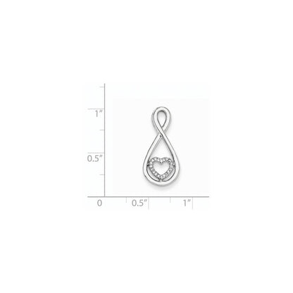 14K Weißgold Diamant-Herz-in-Tropfen Fashion-Anhänger, echte Diamanten