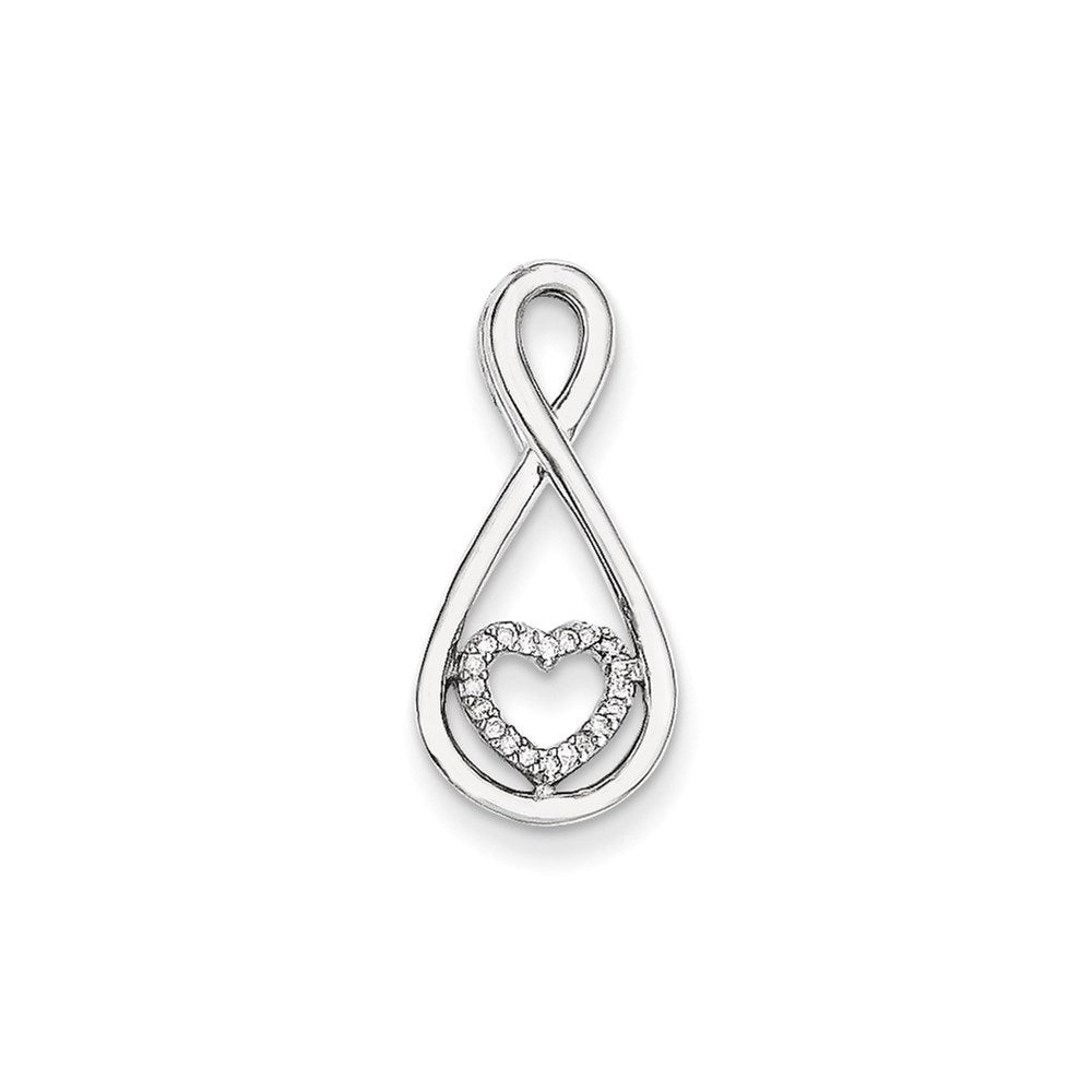 14K Weißgold Diamant-Herz-in-Tropfen Fashion-Anhänger, echte Diamanten