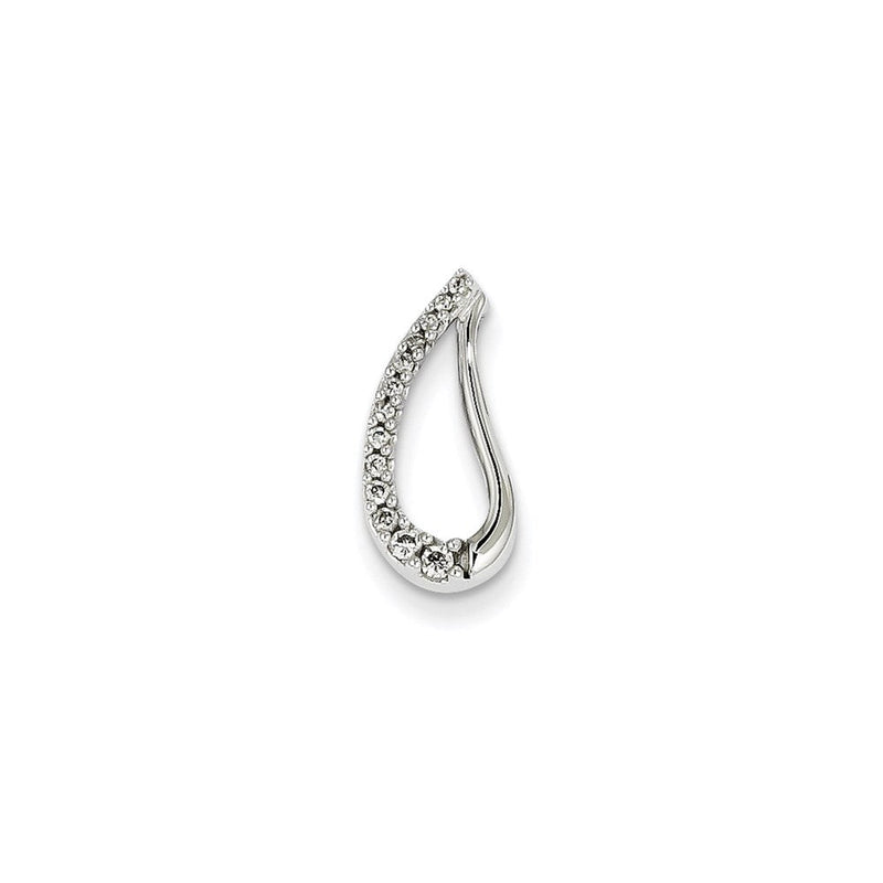14K Weißgold Anhänger mit echtem Diamant