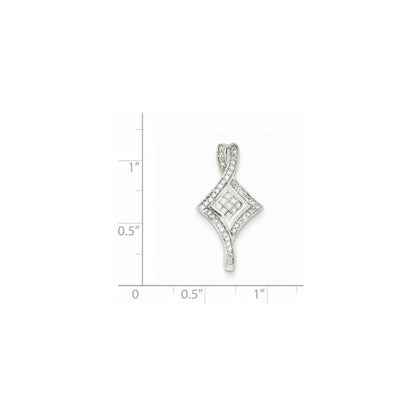 14K Weißgold Echt Diamant Kette Anhänger