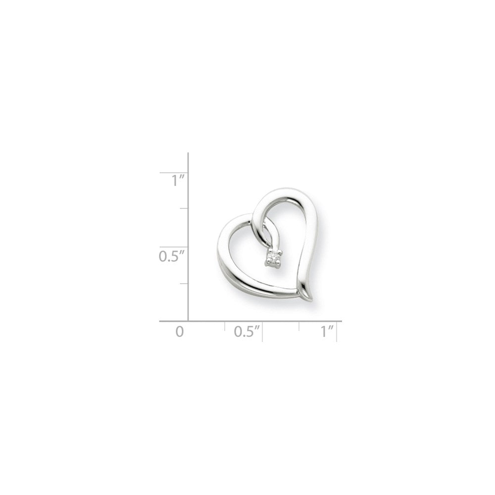14K Weißgold Echt Diamant Herz Kette Anhänger
