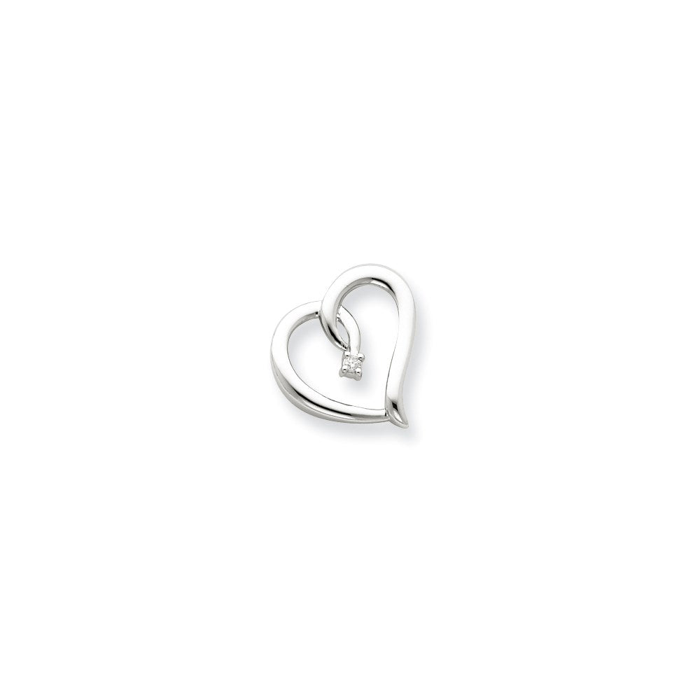 14K Weißgold Echt Diamant Herz Kette Anhänger