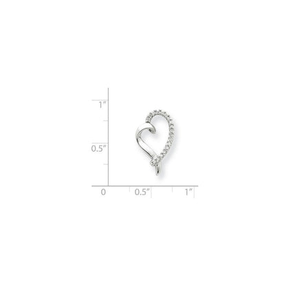 14K Weißgold Echt Diamant Herz Kette Anhänger