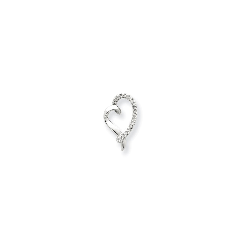 14K Weißgold Echt Diamant Herz Kette Anhänger