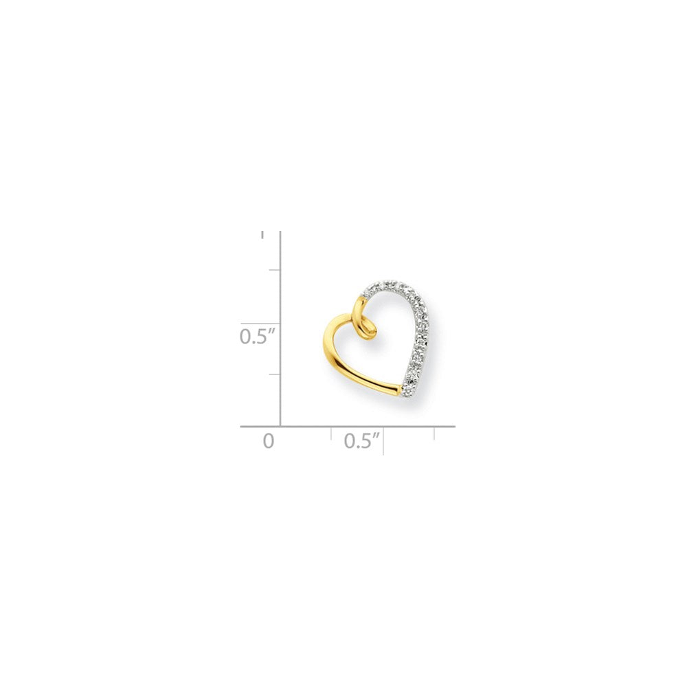 Diamant-Herz-Kettenschieber aus 14K Gold