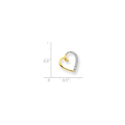 Diamant-Herz-Kettenschieber aus 14K Gold