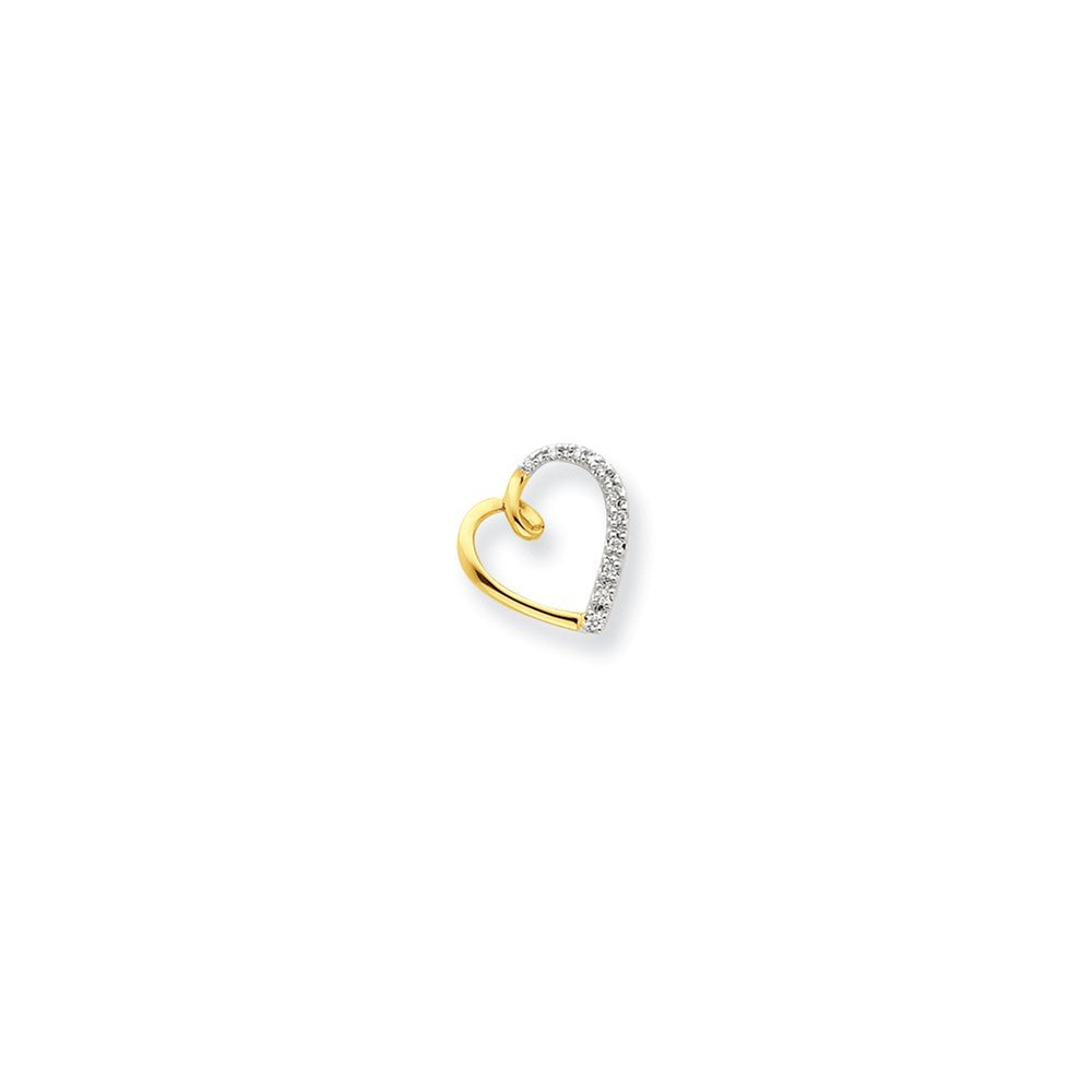 Diamant-Herz-Kettenschieber aus 14K Gold