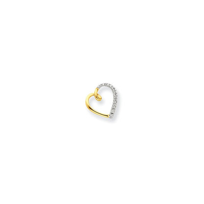 Diamant-Herz-Kettenschieber aus 14K Gold