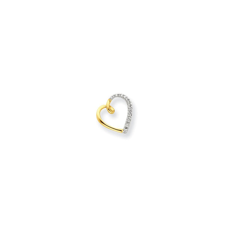 Diamant-Herz-Kettenschieber aus 14K Gold