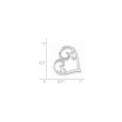 14K Weißgold Echt Diamant Herz Kette Anhänger