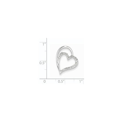 14K Weißgold Echt Diamant Herz Kette Anhänger