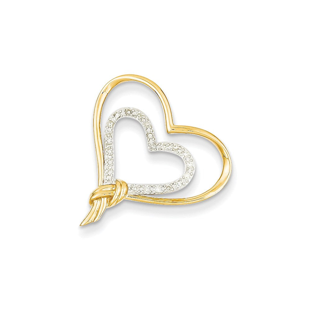 14K Bicolor Gold Echt Diamant Herz Anhänger