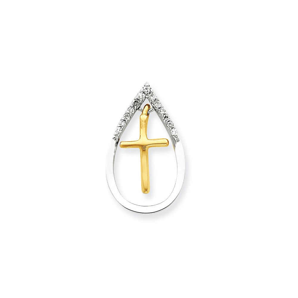 14K Bicolor Gold Echt Diamant Anhänger