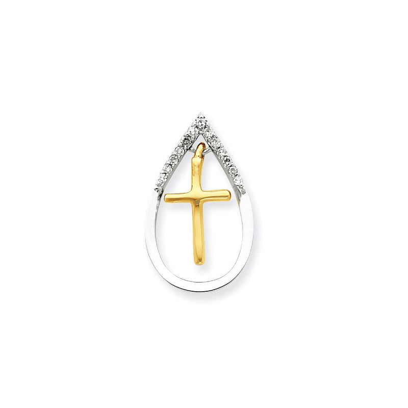 14K Bicolor Gold Echt Diamant Anhänger