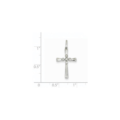 14K Weißgold Kreuzanhänger mit echten Diamanten