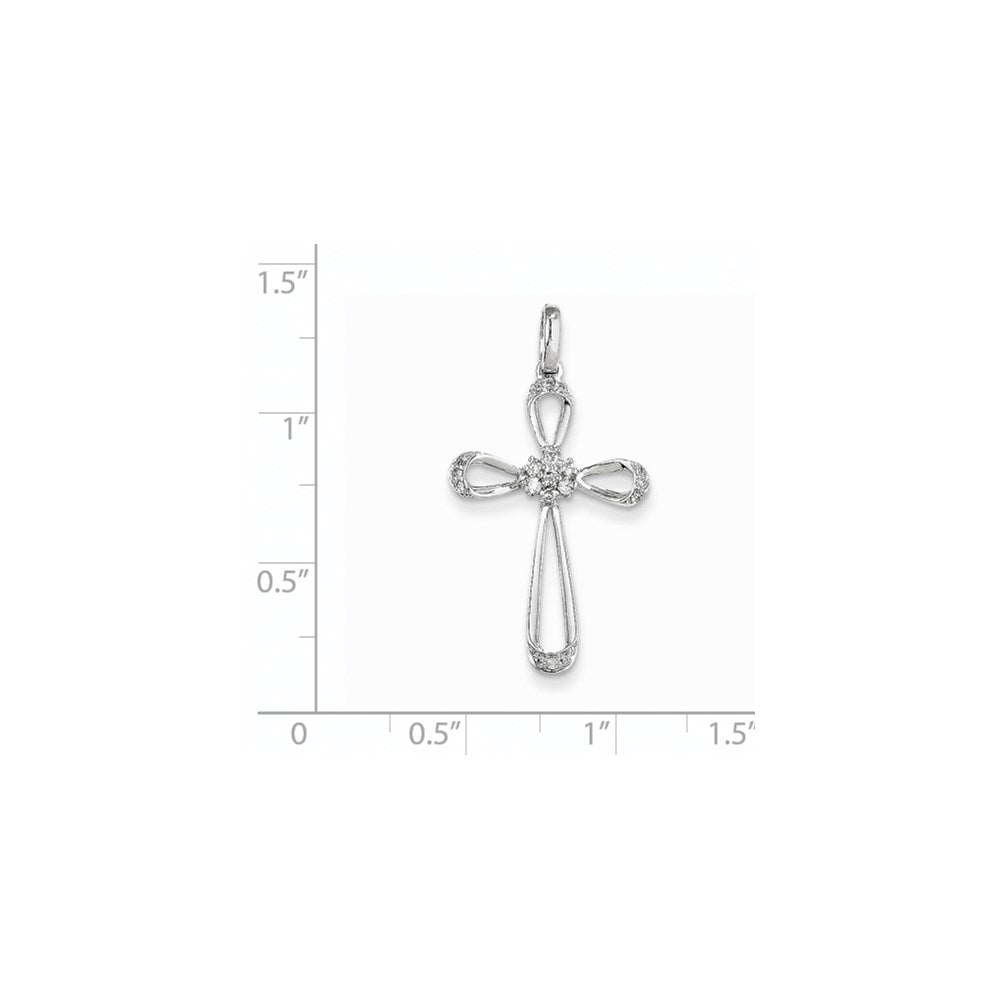 Kreuz-Anhänger aus 14K Weißgold mit Diamanten