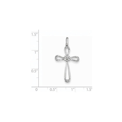 Kreuz-Anhänger aus 14K Weißgold mit Diamanten