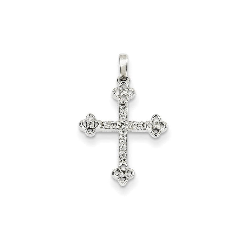 14K Weißgold Anhänger mit echtem Diamant