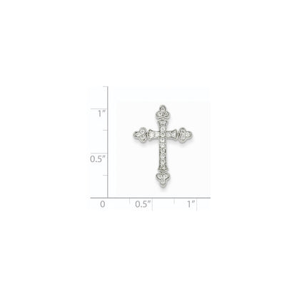 14K Weißgold Kreuzanhänger mit echten Diamanten