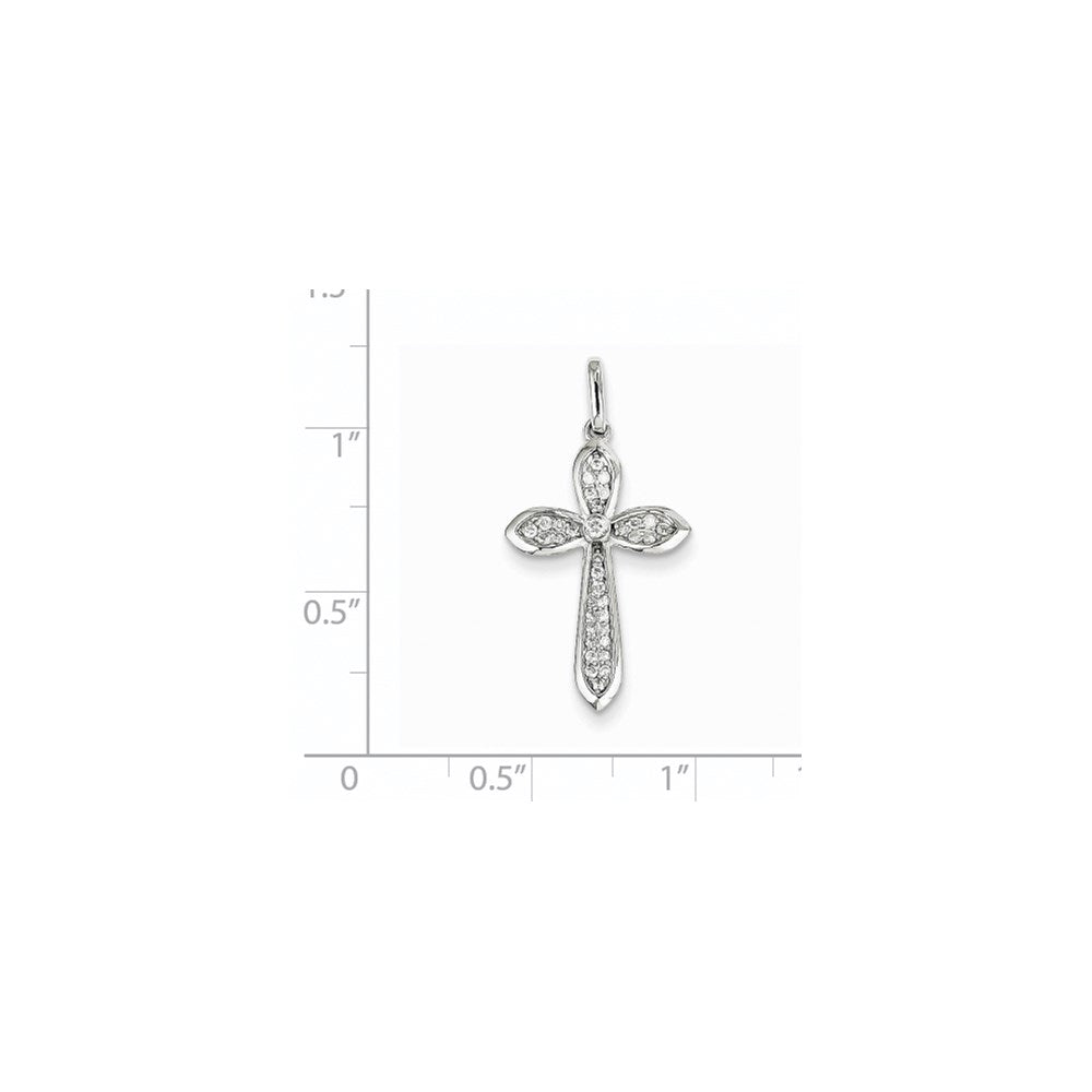 14K Weißgold Diamant-Kreuzanhänger
