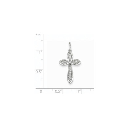 14K Weißgold Diamant-Kreuzanhänger