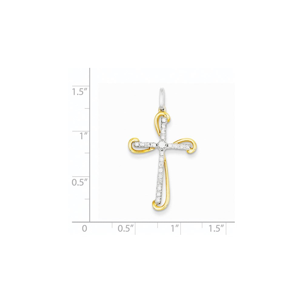 14K Bicolor Diamant-Kreuzanhänger
