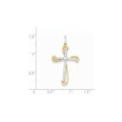 14K Bicolor Diamant-Kreuzanhänger