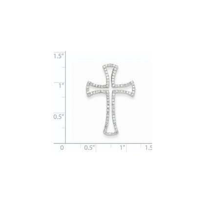 14K Weißgold Kreuzanhänger mit echten Diamanten