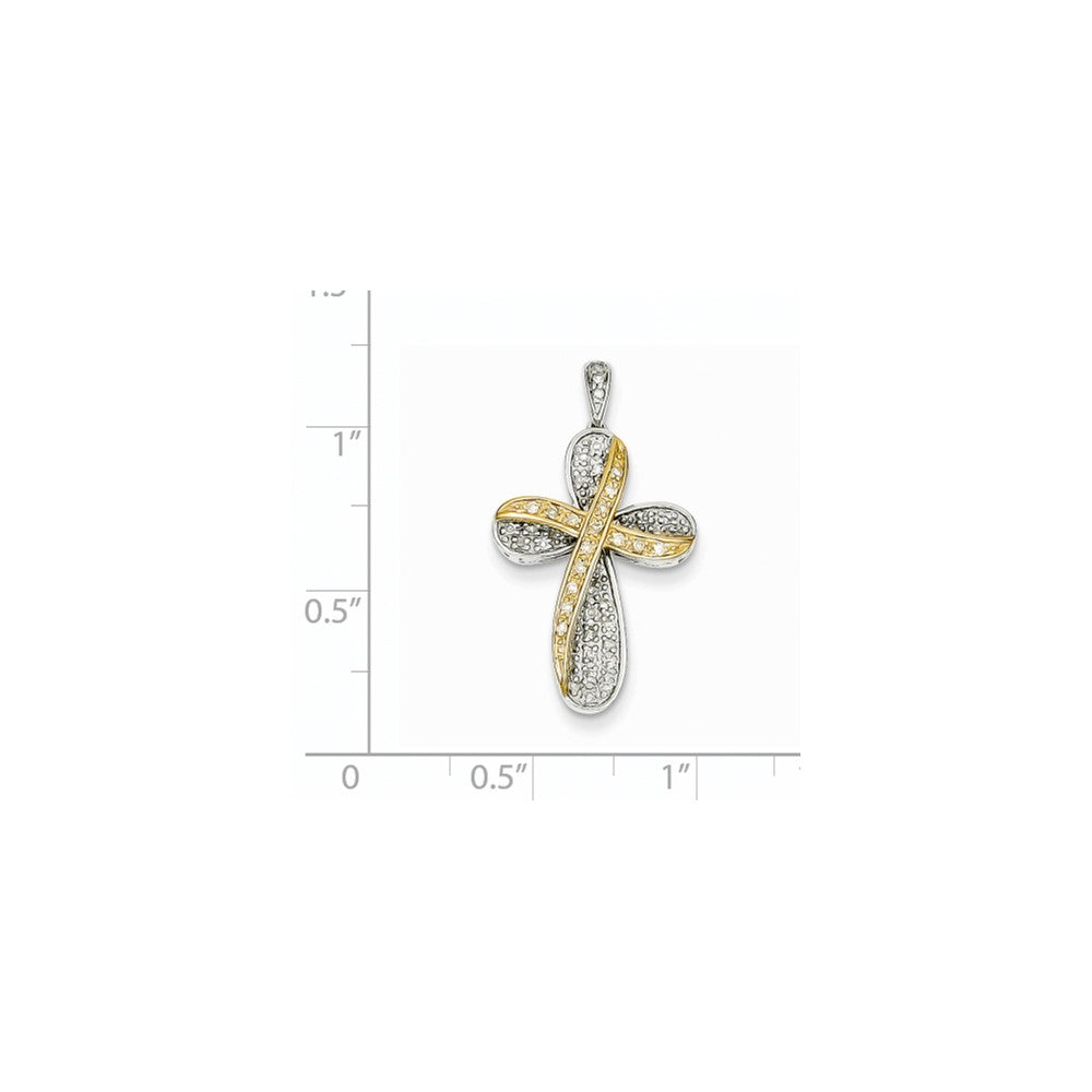 14K Bicolor-Gold Anhänger mit echtem Diamant