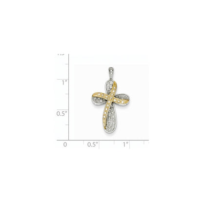 14K Bicolor-Gold Anhänger mit echtem Diamant