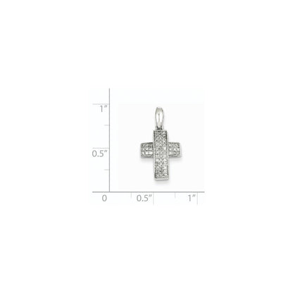 14K Weißgold Anhänger mit echten Diamanten