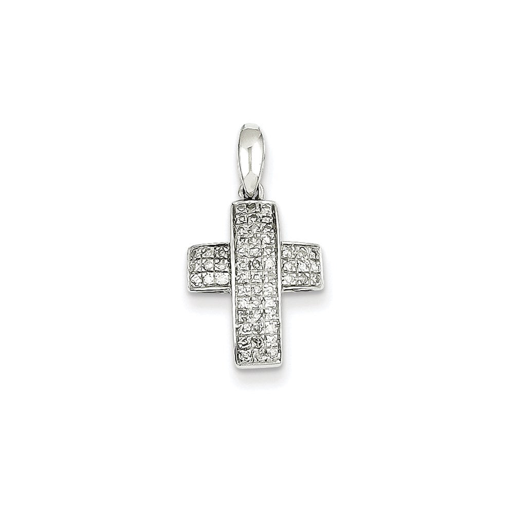 14K Weißgold Anhänger mit echten Diamanten