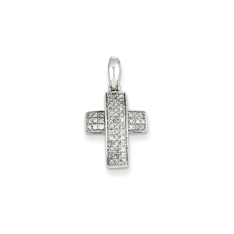 14K Weißgold Anhänger mit echten Diamanten