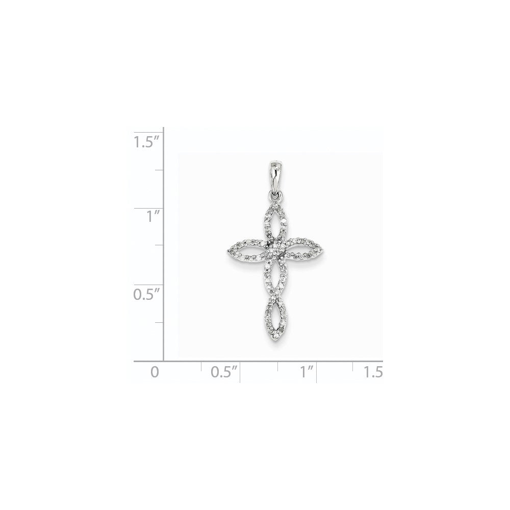 14K Weißgold-Anhänger mit echtem Diamant
