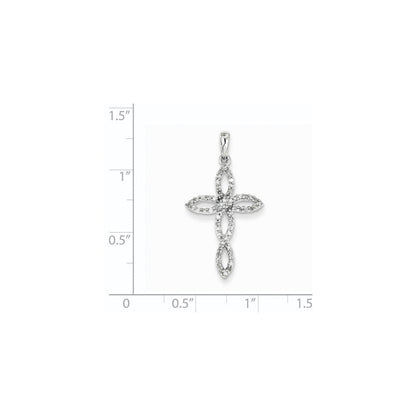 14K Weißgold-Anhänger mit echtem Diamant