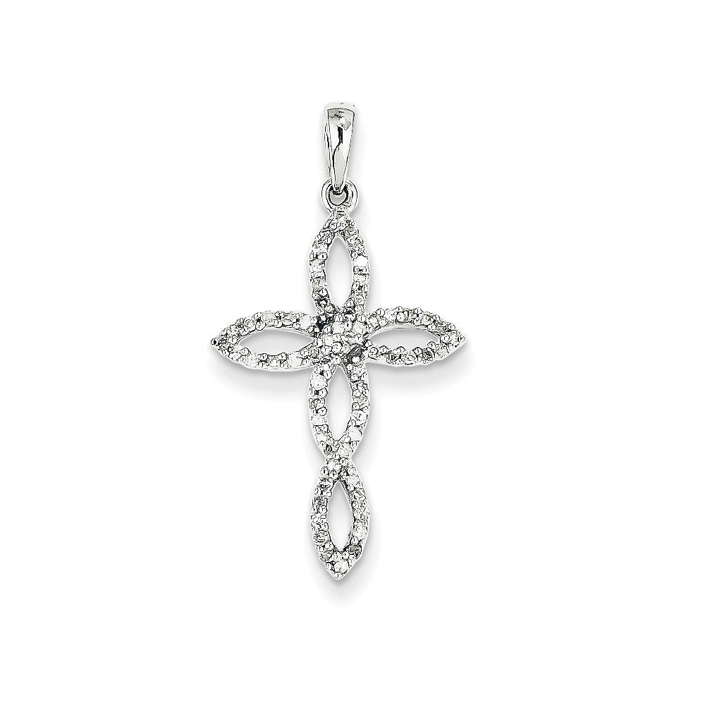 14K Weißgold-Anhänger mit echtem Diamant
