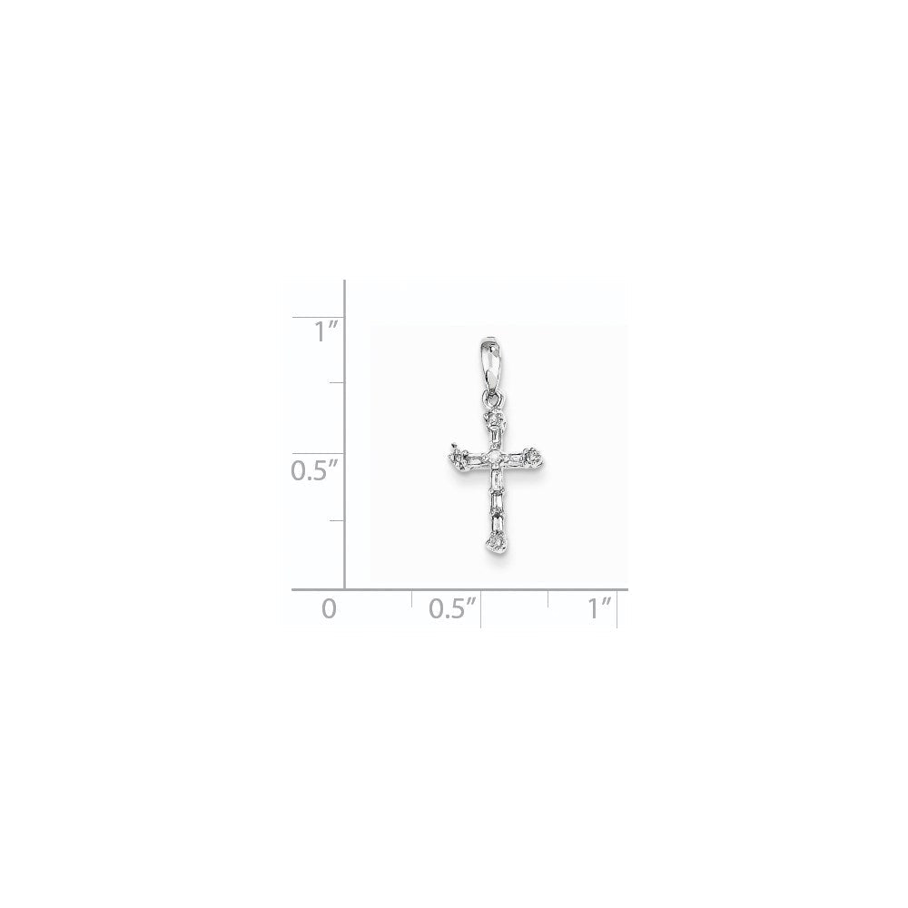 14k Weißgold Anhänger mit echtem Diamant