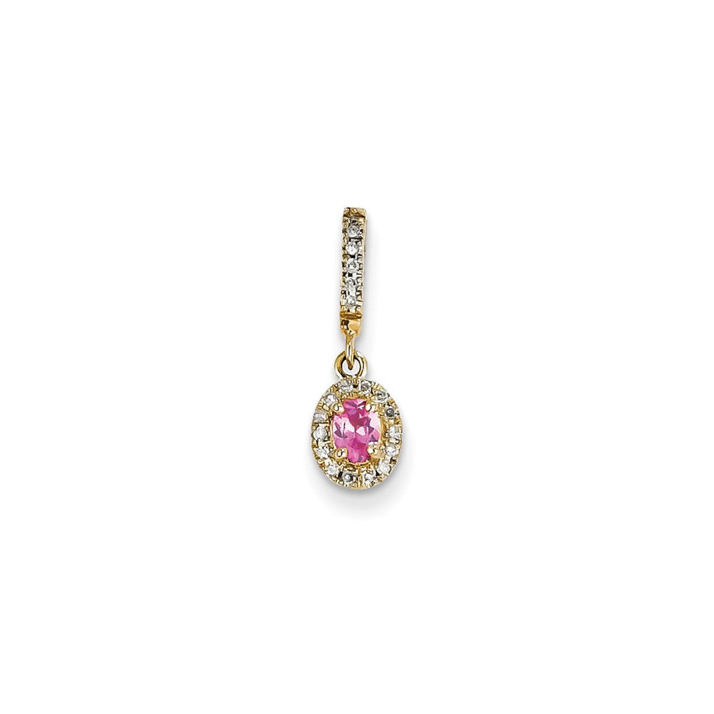 14K Gelbgold Diamant- & Rosaspinell-Anhänger