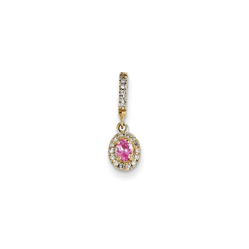 14K Gelbgold Diamant- & Rosaspinell-Anhänger