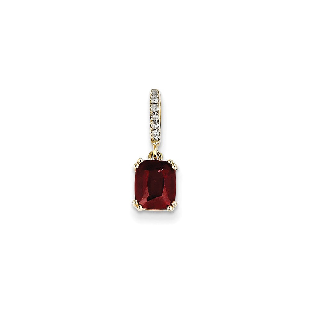 14K Gelbgold Anhänger mit echtem Diamant und Granat