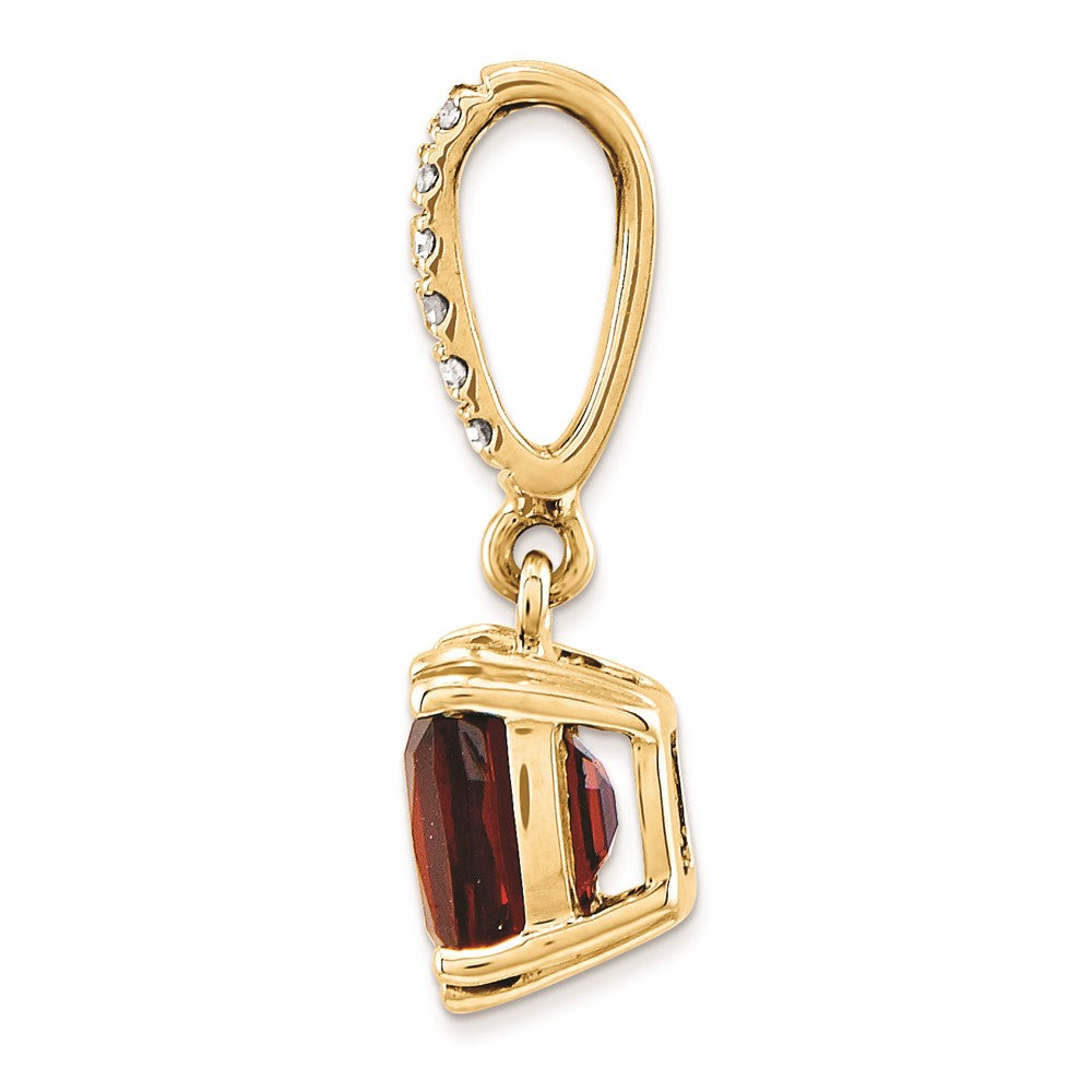 14K Gelbgold Anhänger mit echtem Diamant und Granat