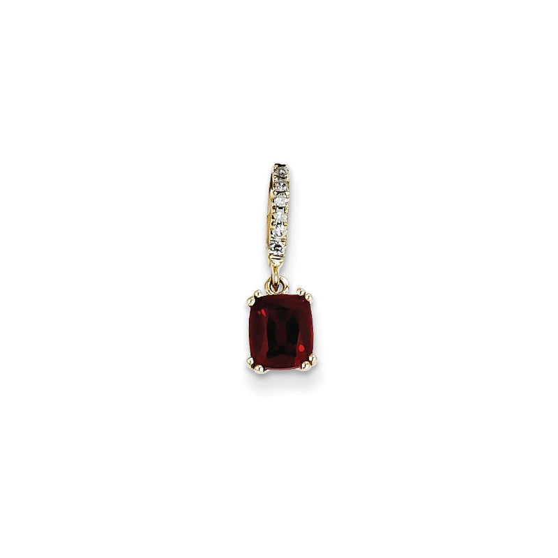 14K Gelbgold Anhänger mit echtem Diamant und Granat