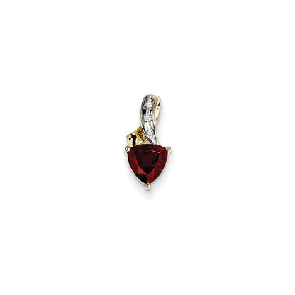 14K Gold Anhänger mit Diamant und Trillant-Granat