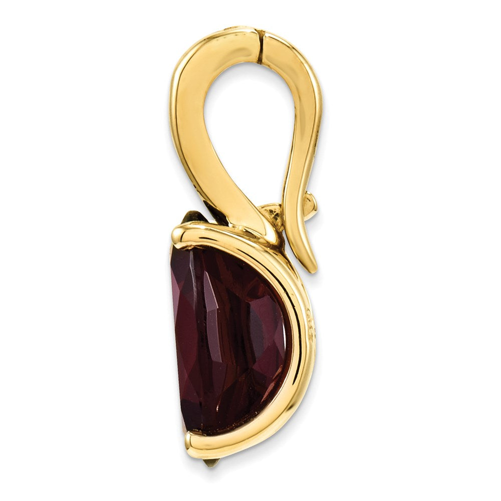 14K Gelbgold Anhänger, oval, mit echten Diamanten und Granat